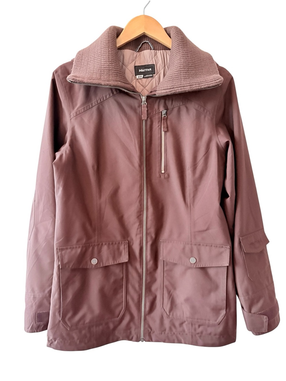 Marmot Red Brown Zip Up Insulated Jacket